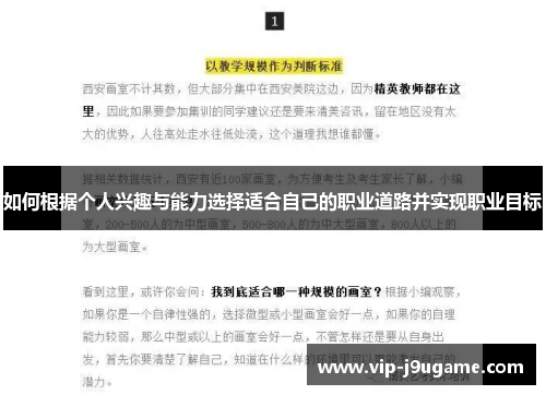 如何根据个人兴趣与能力选择适合自己的职业道路并实现职业目标